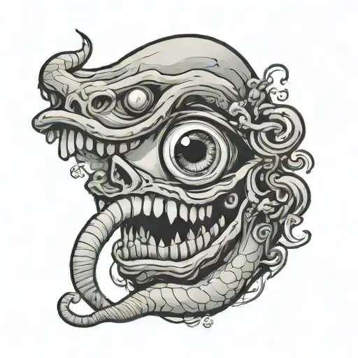 Cyclops With A Snake Tounge That Says Empty Promises