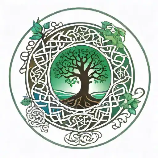 Celtic Tree Circular Pattern