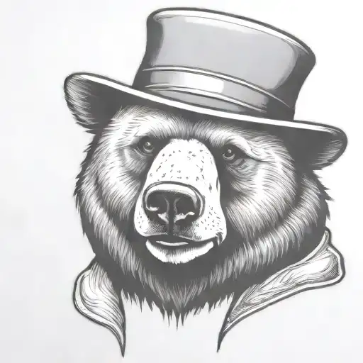 Nerdy Bear Head With Felt Hat