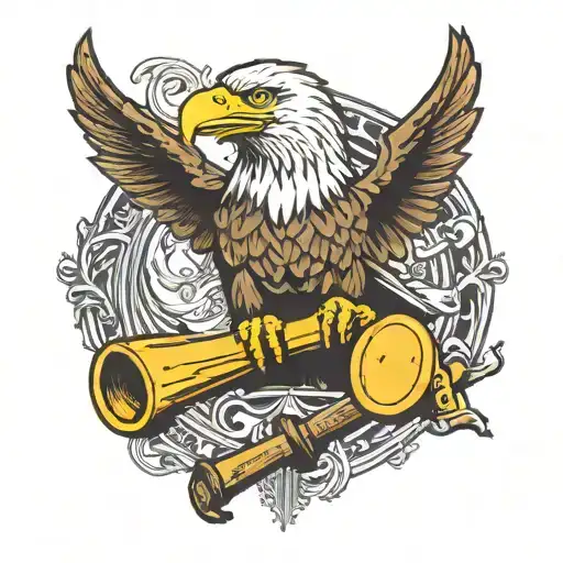 Eagle Holding A Dildo In Its Claws Perched