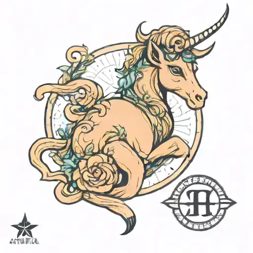 Capricorn Zodiac Sign With The Name Aytira Candra Arunika Written