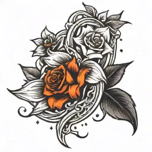 Infinity Rose Daffodil Moon Stars Shining