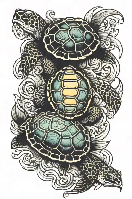 Turtle And Koi Fish