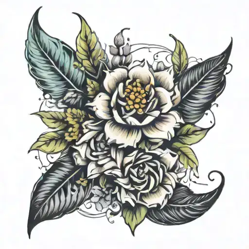 Floral Nature That Combines The Technology Of A Cpu