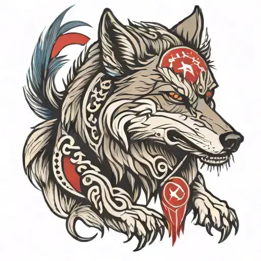 Wolf With Turkish Flag