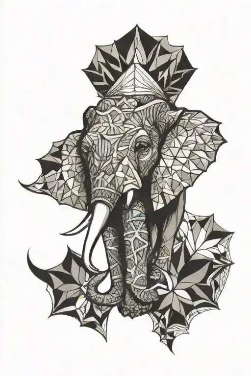 Geometric Elephant Head