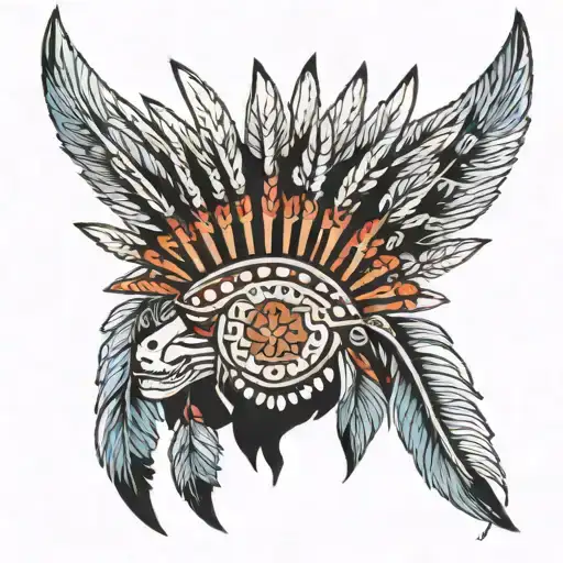 Indian Headress Pattern Incorporating Shark Teeth