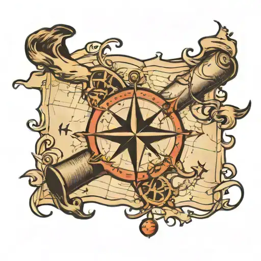 Treasure Map With A Star