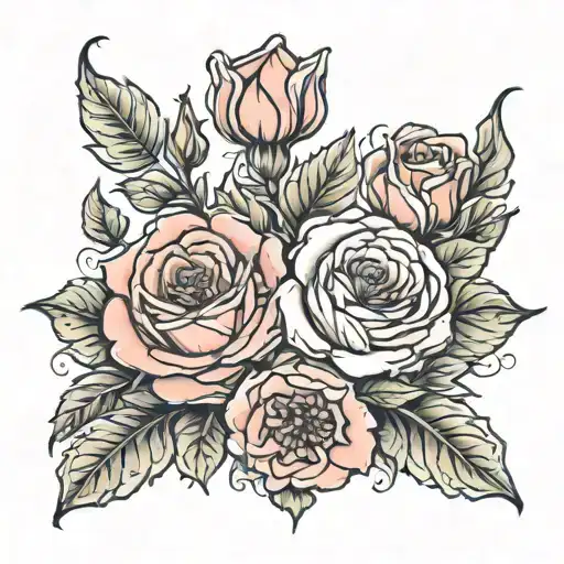 Rose And Poppy Flower