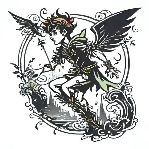 Peter Pan Black Silhouette