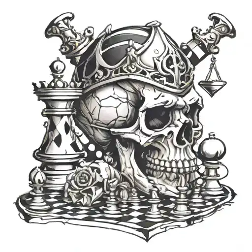 Skull Web Chess Sketch Realism