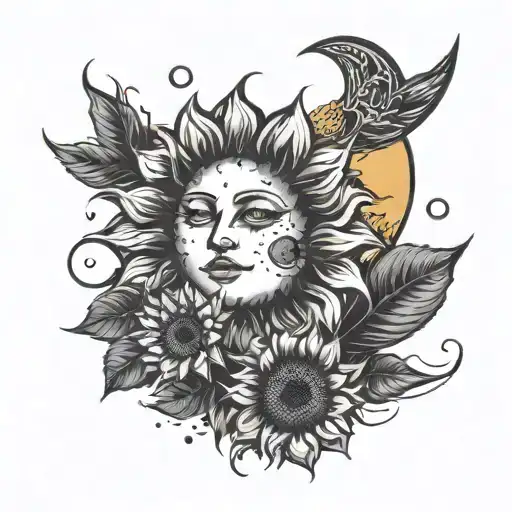 Sunflower & Moon