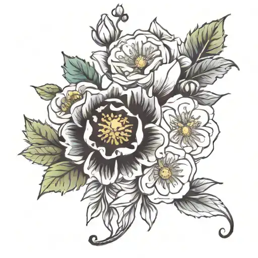 Birth Month Flower With Child Name