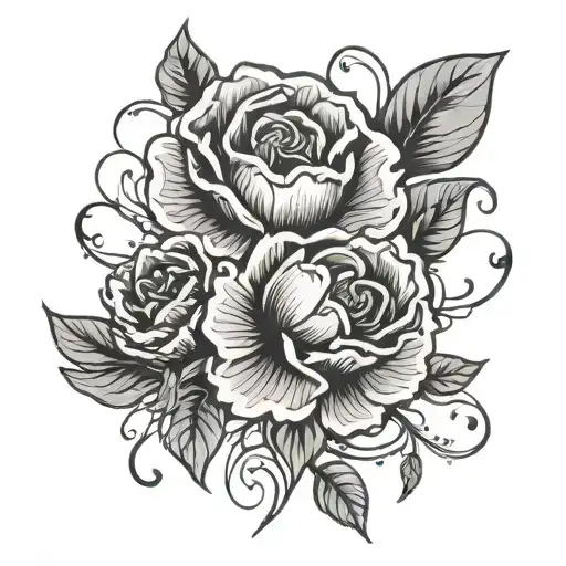 Poppy Flower Rose Intertwined