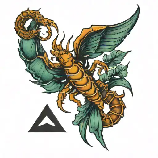 Thin Spine Tattoo Featuring Scorpio Zodiac Sign