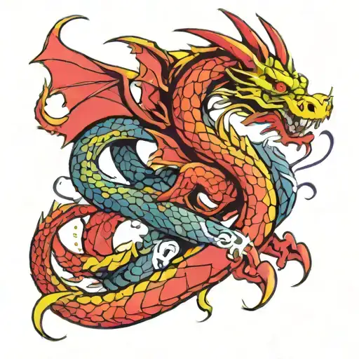 Dragon Cancer Sutvivor Ribbon Symbolizing Transformation