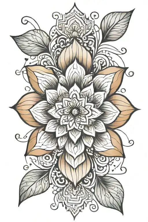 Lotus Symmetrical Pattern Of Geometric