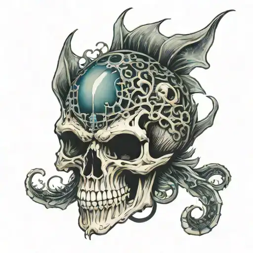 Jellyfish Skull Dragon Wrapped