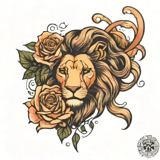 Lion Rose Woman