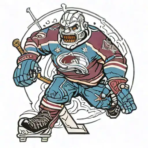 Anger From Inside Out Wearing A Colorado Avalanche Jersey