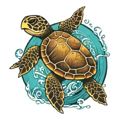 Sea Turtle Missing Back Right Flipper