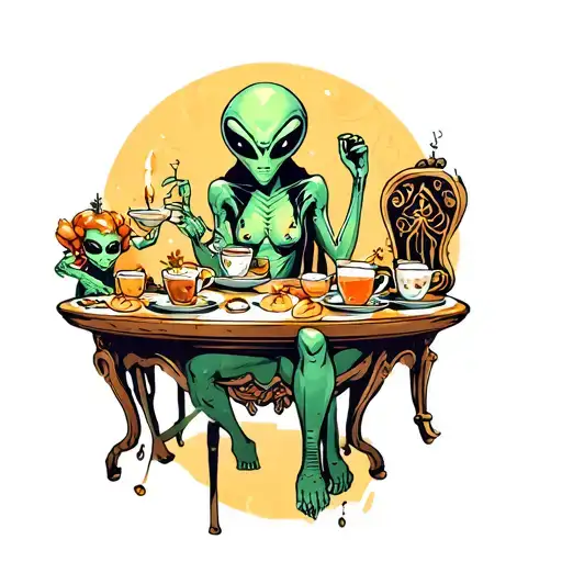 Alien Tea Party Scene