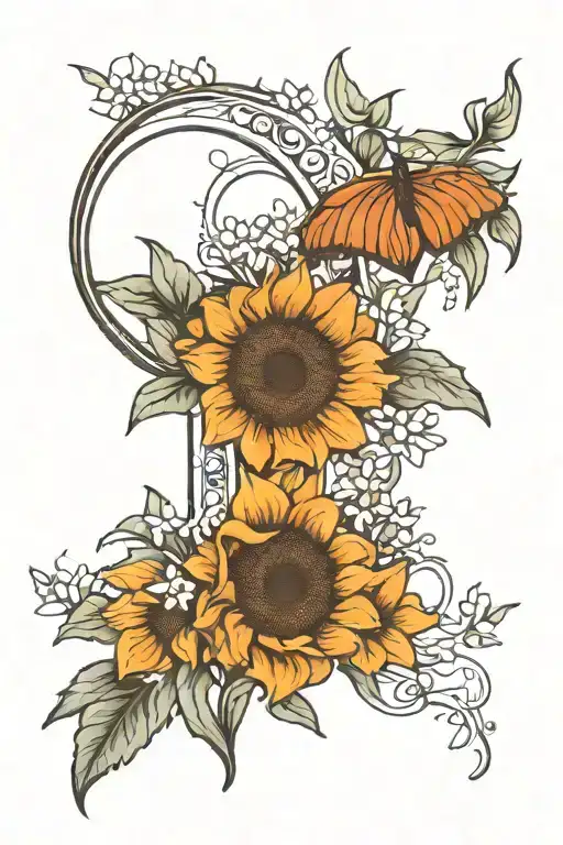 Sunflower Poppy Lilly Of The Valley Sun Moon Gemini