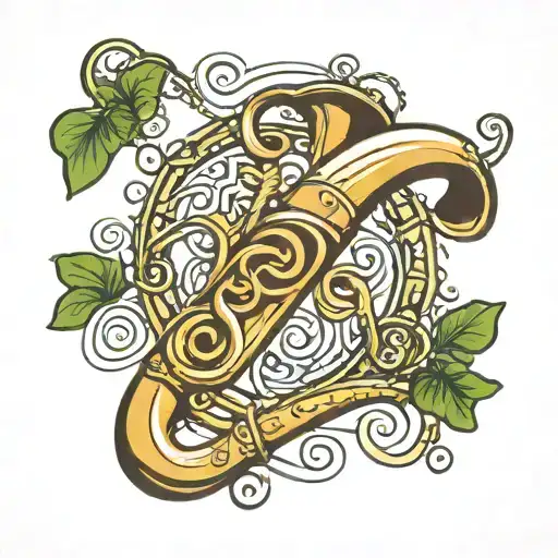 Italian Horn With Shamrock Intertwined