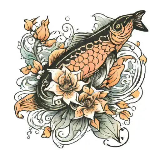 Flowers Water Salmon Full Sleeve