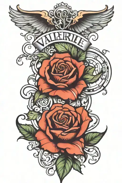 Valerie Rose Name Intertwined