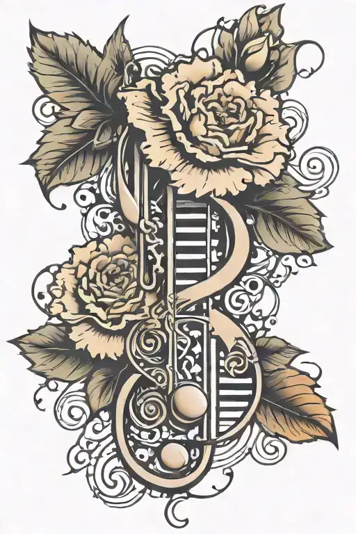 Carnation Flower Music Notes Forming