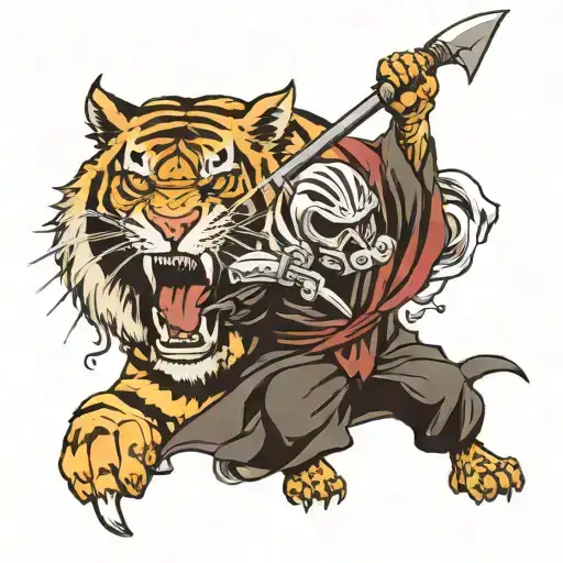 Grim Reaper Killing Tiger Head
