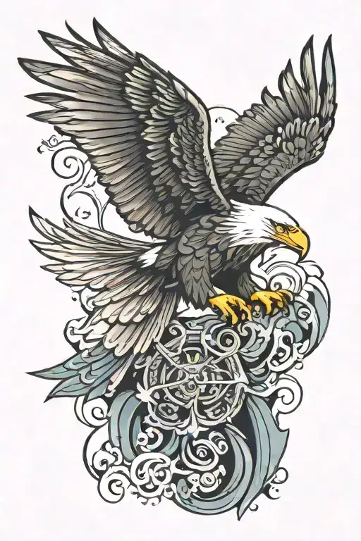 Flying Eagle With Background