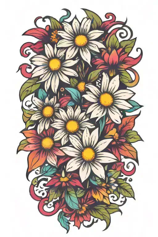 Psychedelic Daisy Flower