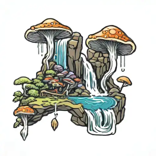 Hiking Waterfall Fungi