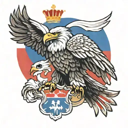 Eagle With Croatian Flag