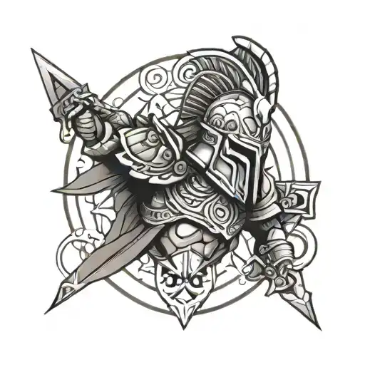 Geometric Spartan Warrior
