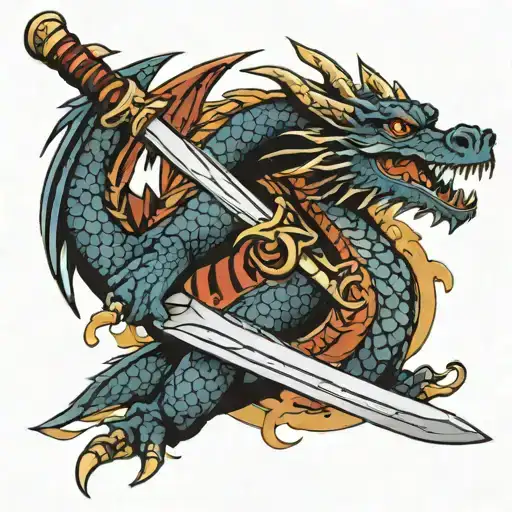 Dragon And Samuari Sword
