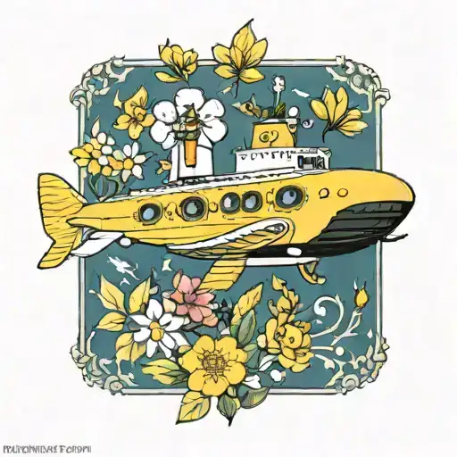 Yellow Submarine With Flowers