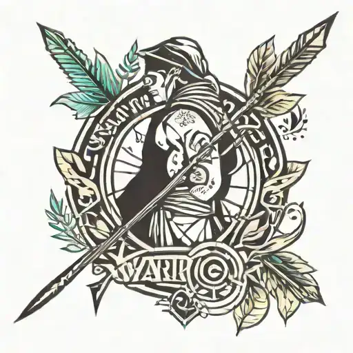 Arrow With Lettering Warrior Standing Tall
