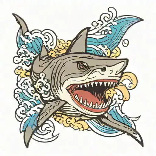Shark And Waves