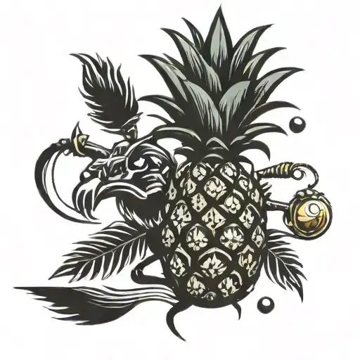 Tactical Pineapple Silhouette With Atmy Landing On Beach