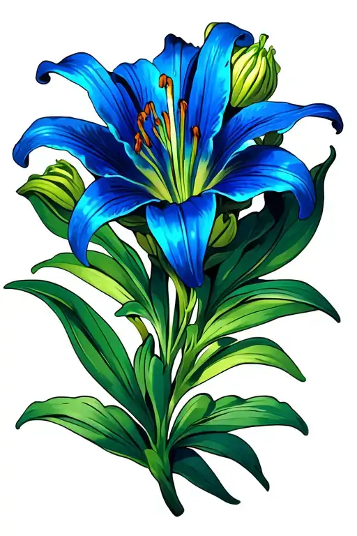 Blue Lily Flower