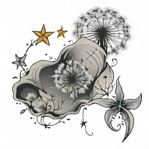 Dandelion Blowing Starfish Tucked Inside