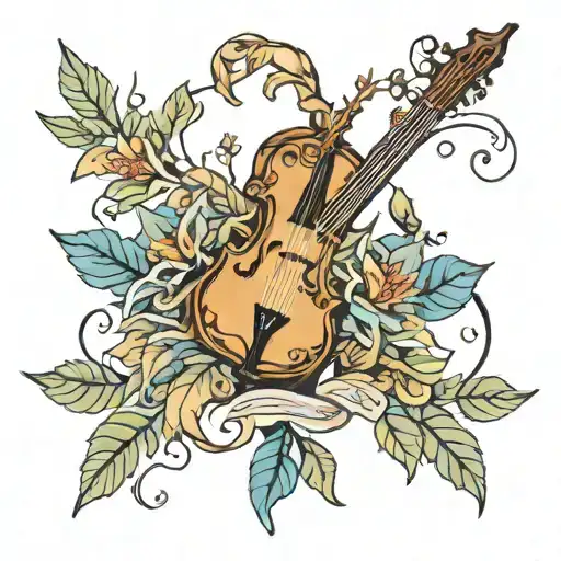 Music Art Flower Leaves Interwined Water Nature Inspired