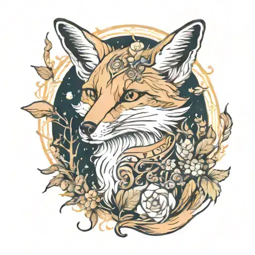 A Whimsical Fox With Mystical Abilities Playing With Forest Creatures