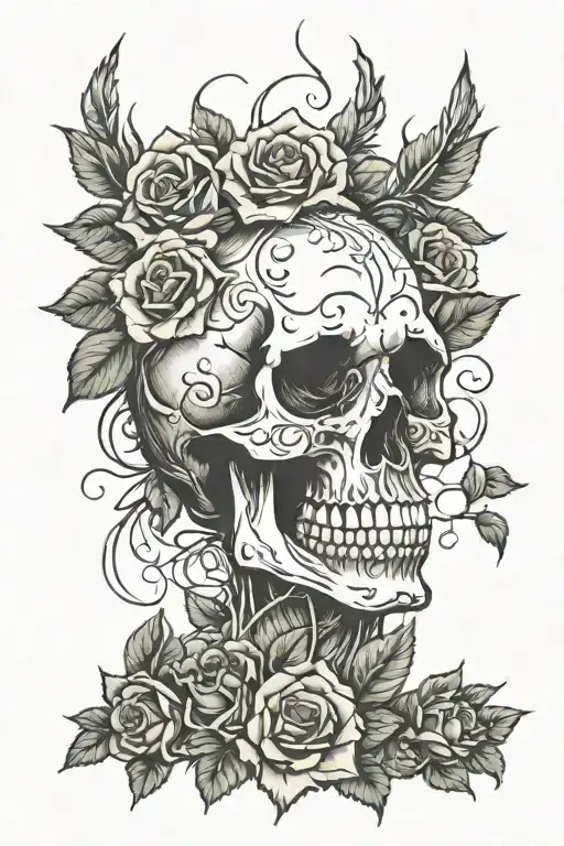 Skull And Roses Growing