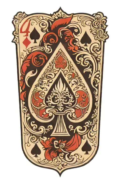 4 Ace Of Spades Playing Card