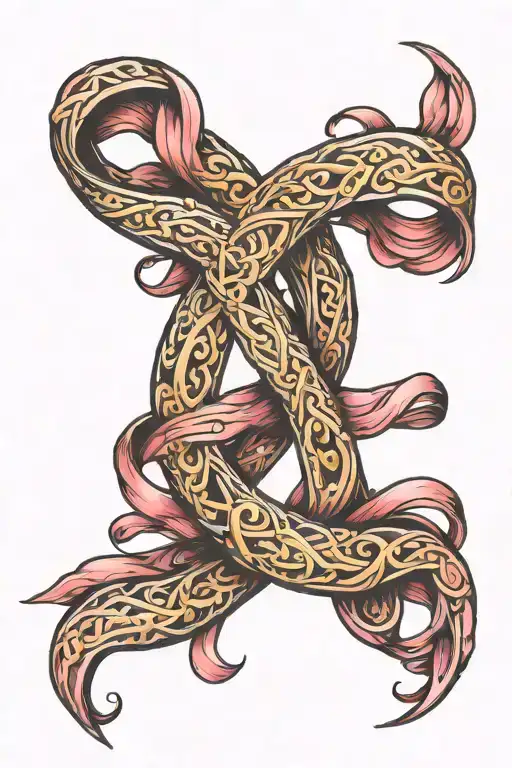 Cancer Ribbon Intertwined