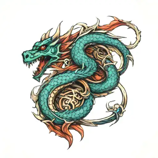 Dragon Wrapped Around Dagger